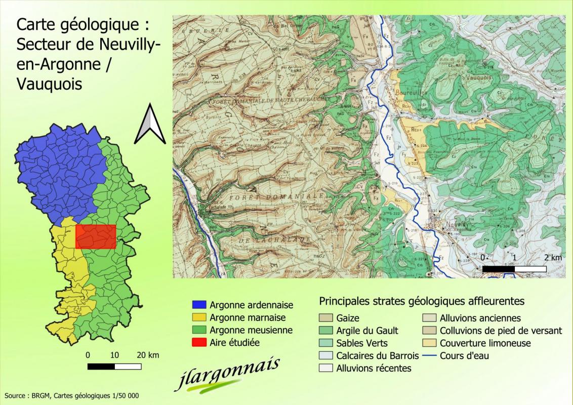 Carte geologique simplifiee de l argonne